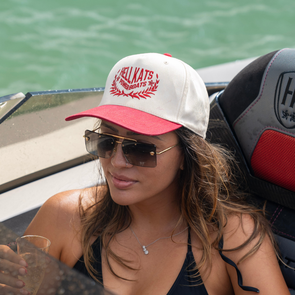 Baseball Cap - Beige/Red